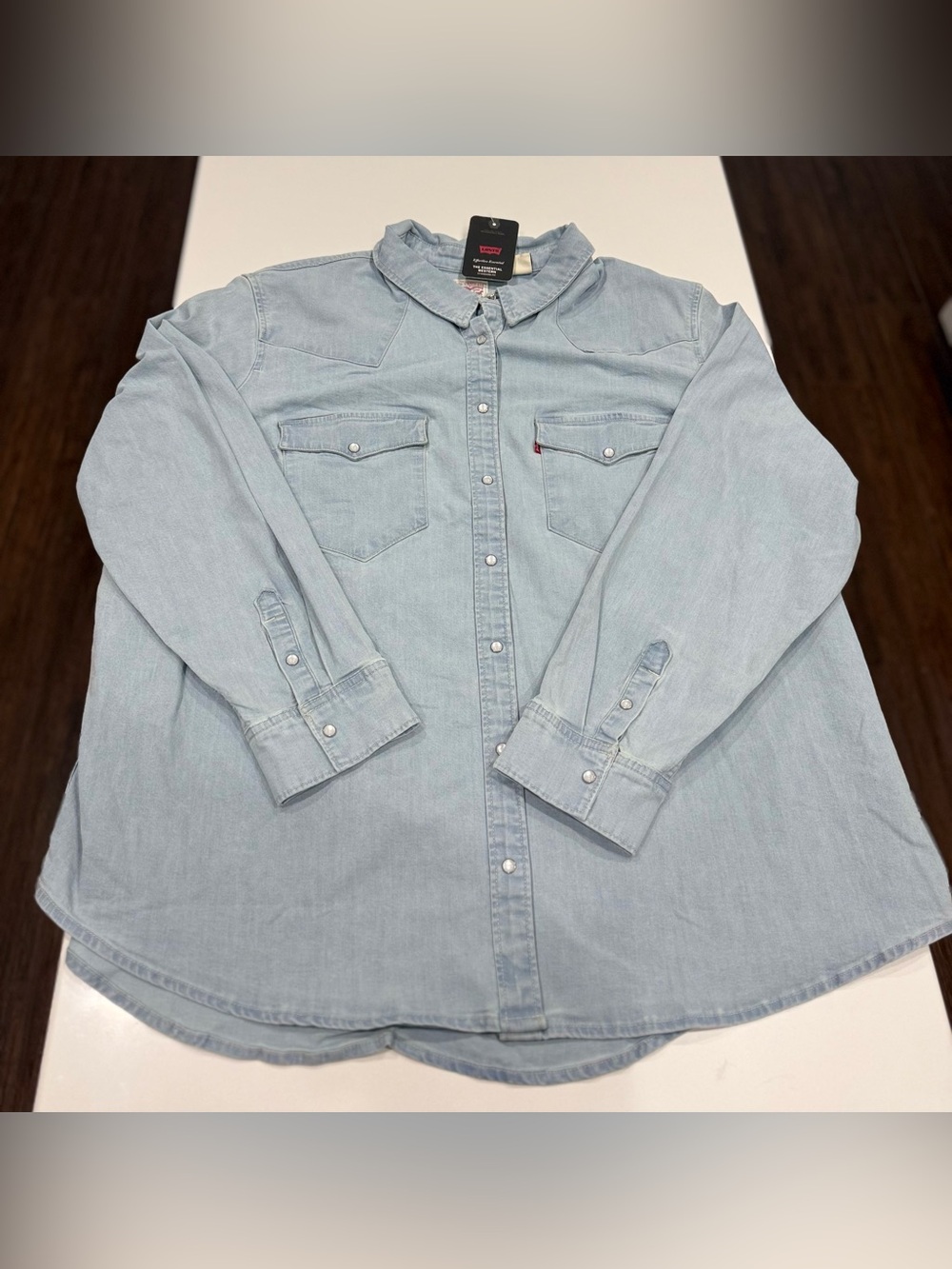 Levi's The Essential Western Men's 3XL Denim Snap Shirt Blue